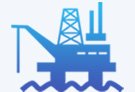 Industrial valves on an offshore oil and gas platform