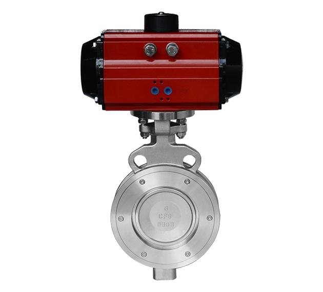 pneumatic triple offset wafer butterfly valve